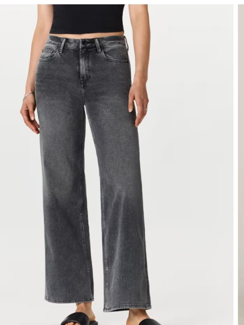 Quince Bella Stretch Wide Leg Jeans Greyed Out 27x31